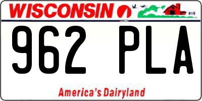 WI license plate 962PLA