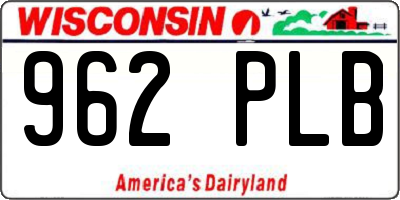 WI license plate 962PLB