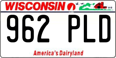 WI license plate 962PLD