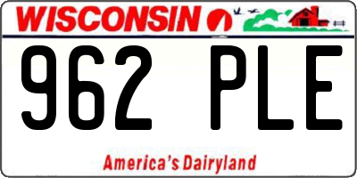 WI license plate 962PLE