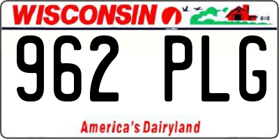 WI license plate 962PLG