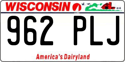 WI license plate 962PLJ