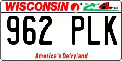 WI license plate 962PLK
