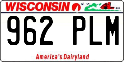 WI license plate 962PLM