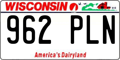 WI license plate 962PLN