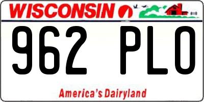 WI license plate 962PLO