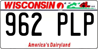 WI license plate 962PLP