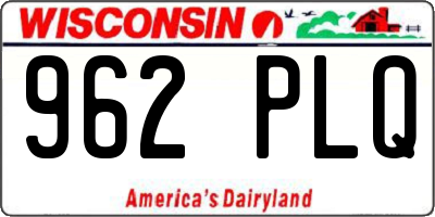 WI license plate 962PLQ