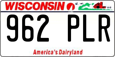 WI license plate 962PLR