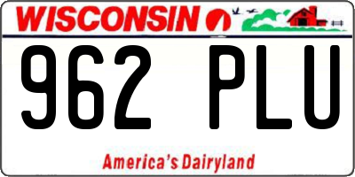 WI license plate 962PLU