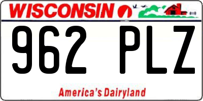 WI license plate 962PLZ