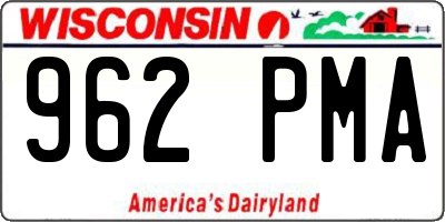 WI license plate 962PMA