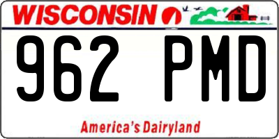 WI license plate 962PMD