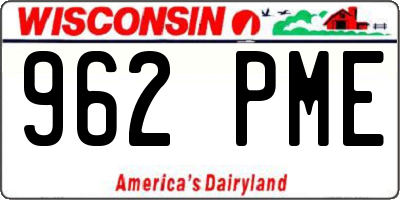 WI license plate 962PME