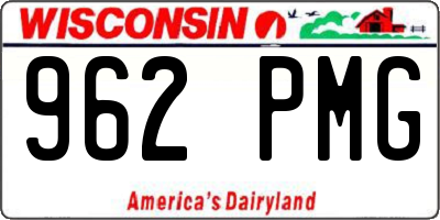 WI license plate 962PMG