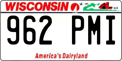 WI license plate 962PMI