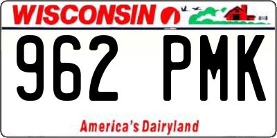 WI license plate 962PMK