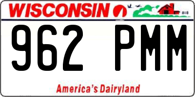 WI license plate 962PMM
