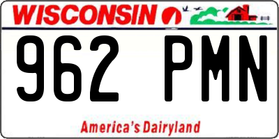 WI license plate 962PMN