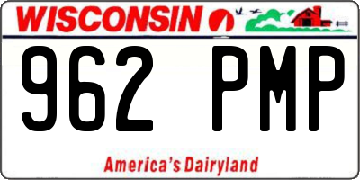 WI license plate 962PMP