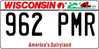WI license plate 962PMR