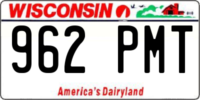 WI license plate 962PMT