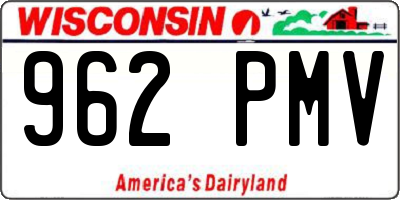 WI license plate 962PMV