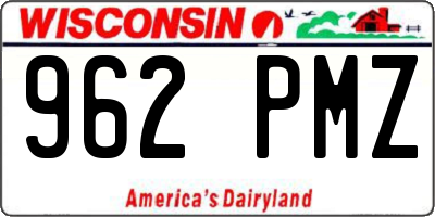 WI license plate 962PMZ
