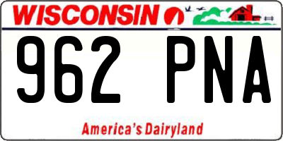 WI license plate 962PNA