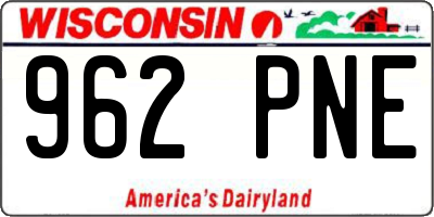 WI license plate 962PNE