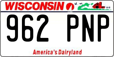 WI license plate 962PNP