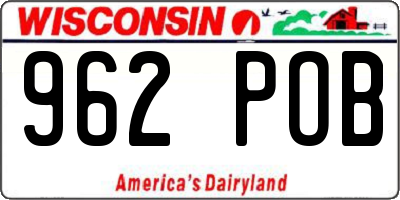 WI license plate 962POB