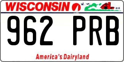 WI license plate 962PRB