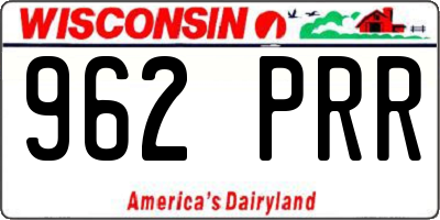 WI license plate 962PRR