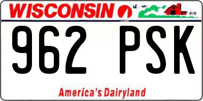 WI license plate 962PSK