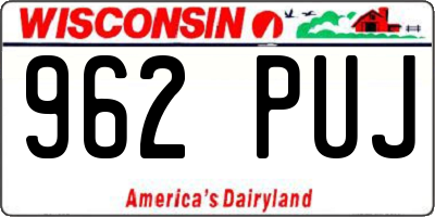 WI license plate 962PUJ