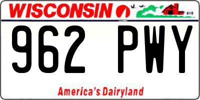 WI license plate 962PWY