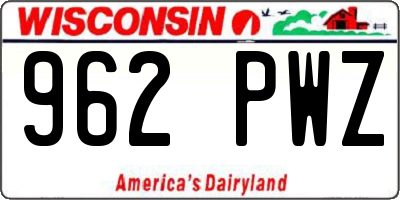 WI license plate 962PWZ