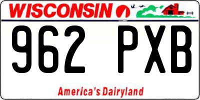 WI license plate 962PXB