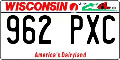 WI license plate 962PXC