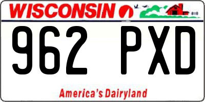 WI license plate 962PXD