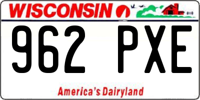WI license plate 962PXE