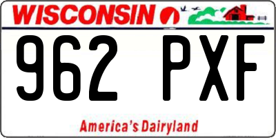 WI license plate 962PXF