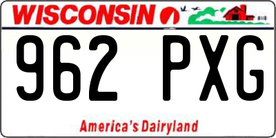 WI license plate 962PXG