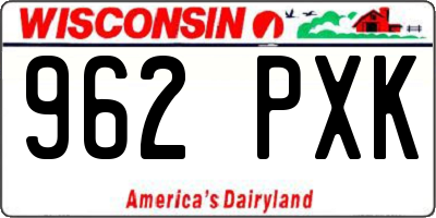 WI license plate 962PXK