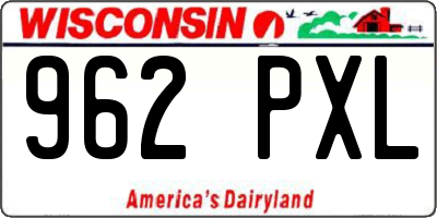 WI license plate 962PXL