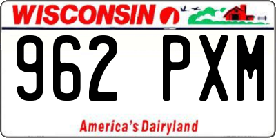 WI license plate 962PXM