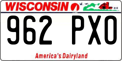 WI license plate 962PXO