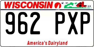 WI license plate 962PXP