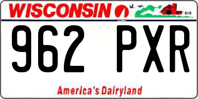 WI license plate 962PXR